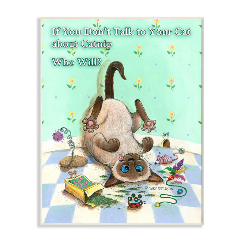 Trinx 'Catnip Funny Cat Cartoon Pet' by Gary Patterson Graphic Art